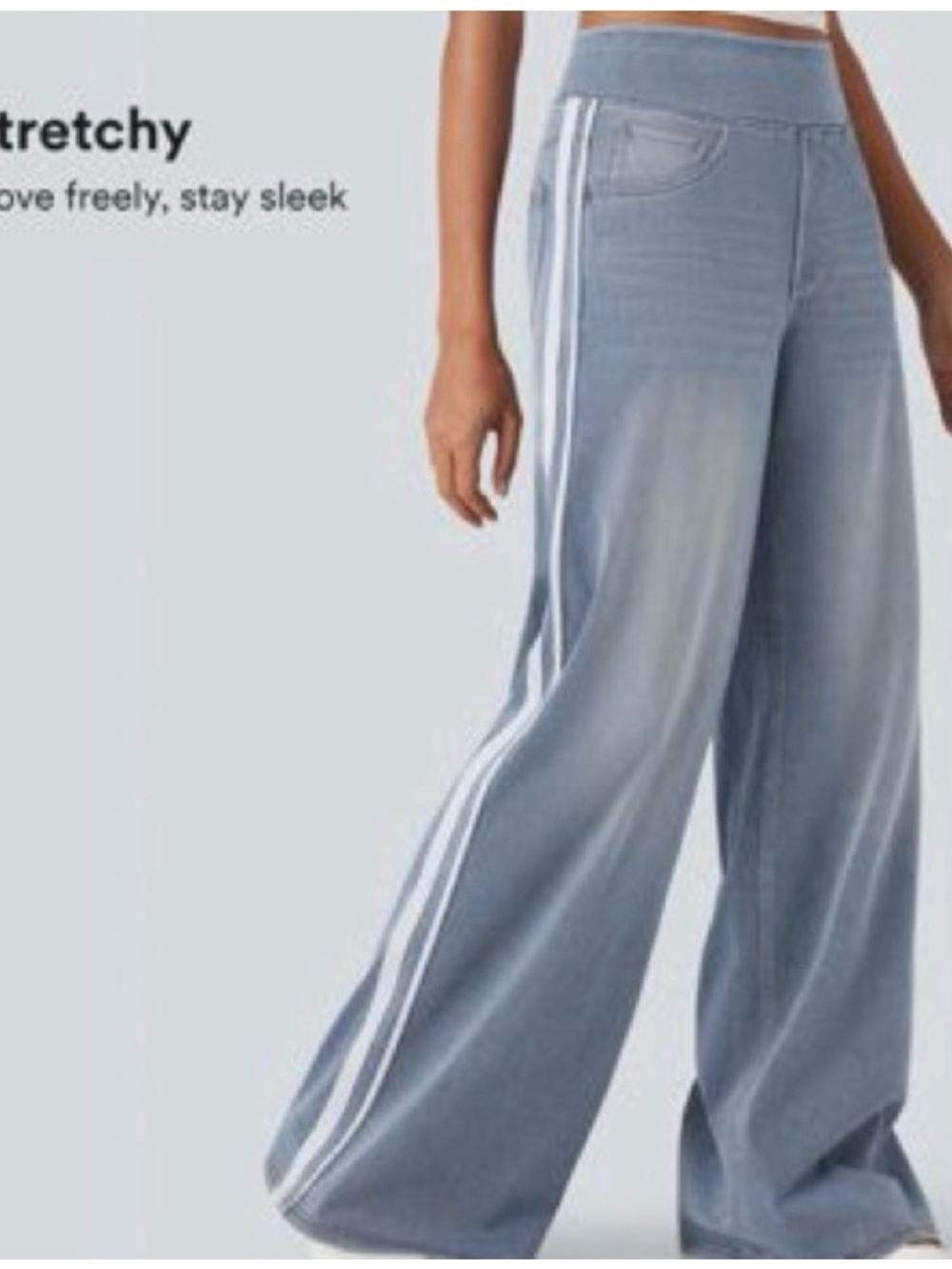 HALARA Light Blue Wide-Leg High-Waist Jeans - Picture 4 of 4